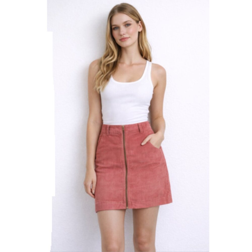 GAP Pink Corduroy Skirt with Zipper